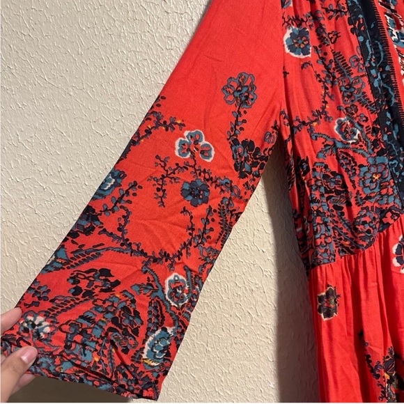 Free People If You Only Knew Maxi Dress Size Large Floral Boho - Picture 4 of 5